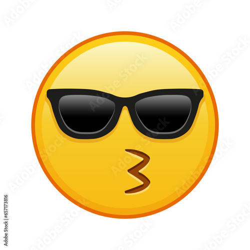 Kissing face with sunglasses Large size of yellow emoji smile