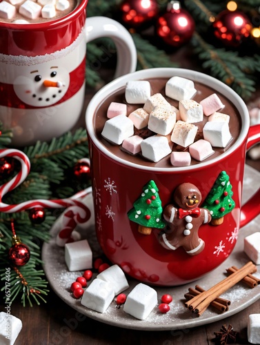 Photo Of Christmas Hot Cocoa With Marshmallows