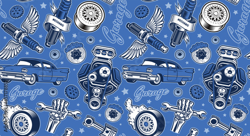 auto parts seamless background