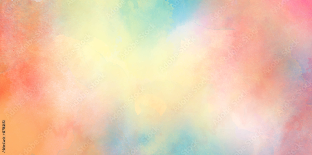 Vector watercolor art background with watercolor splashes, Abstract horizontal background designed with colorful splashes of watercolor, The color splashing in the paper for any creative design.