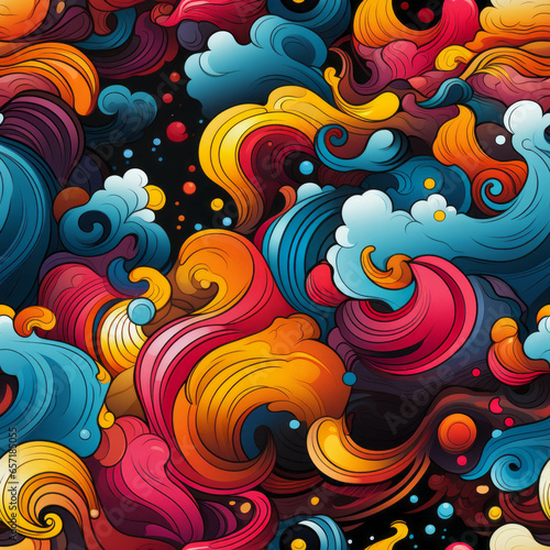 Abstract wavy colourful painted pop art background