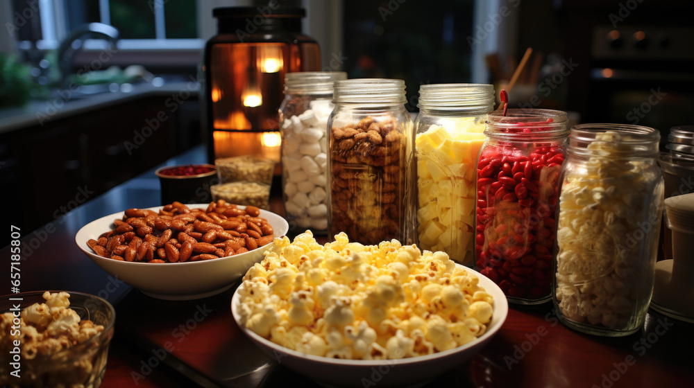 Different snacks for a movie night Different snacks for a movie night