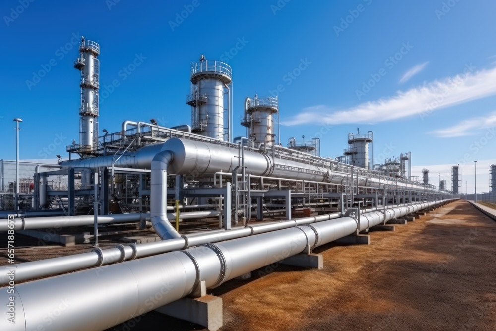 Oil or gas pipeline. Environmentally transmission of energy resources over long distances is an important component of modern civilization. One of the most important components of the modern economy. Oil or gas pipeline. Environmentally transmission of energy resources over long distances is an important component of modern civilization. One of the most important components of the modern economy.