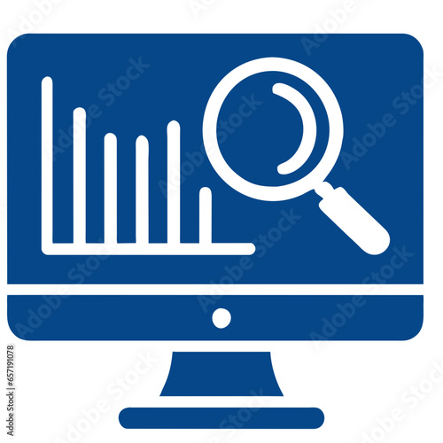 magnifying glass on the chart data