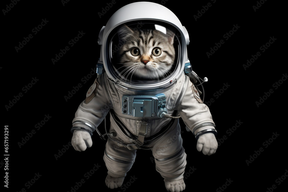 cute cat wearing a spacesuit