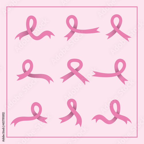 Vector Pink Ribbon, Breast Cancer Awareness Ribbon