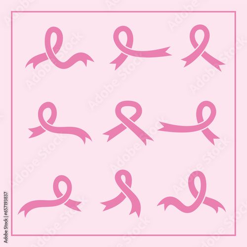 Vector Pink Ribbon, Breast Cancer Awareness Ribbon