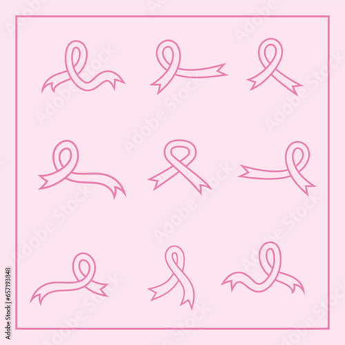 Vector Pink Ribbon, Breast Cancer Awareness Ribbon