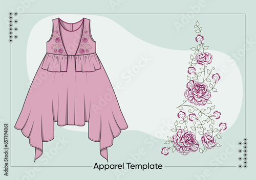 illustration of a dress with flowers
