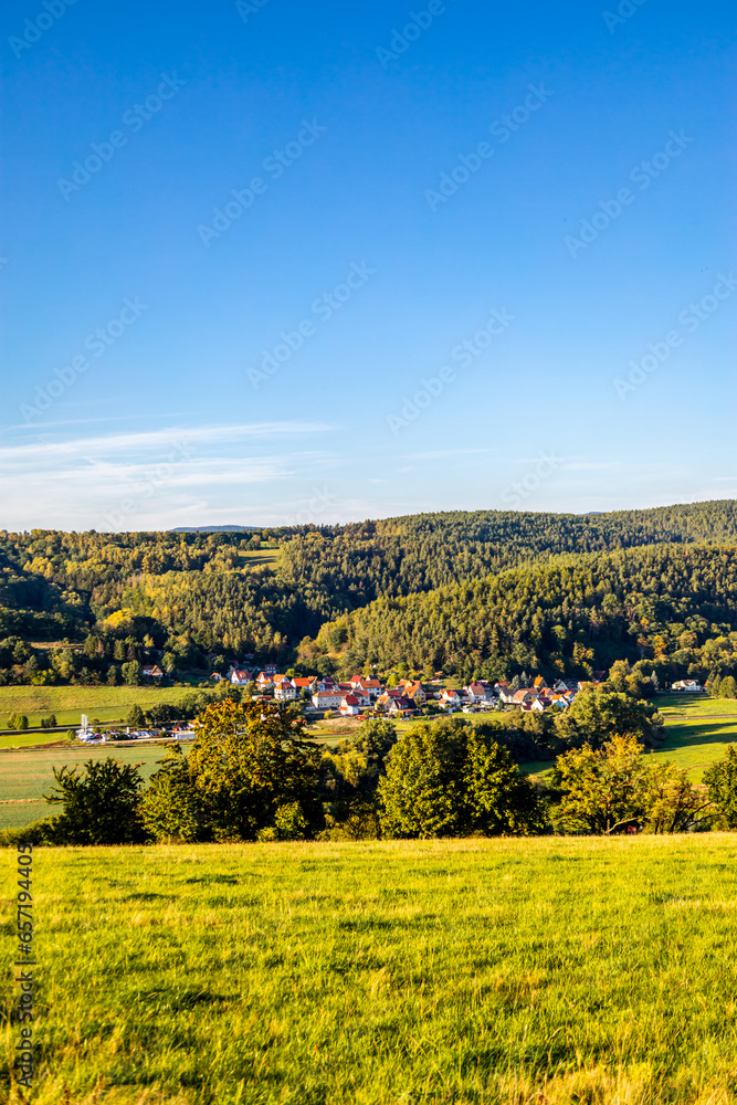 Fototapeta premium Eine sommerliche Radtour durch die Fachwerkstadt Schmalkalden und ihrer reizvollen Umgebung - Thüringen - Deutschland