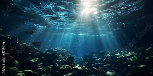 an ray of light coming out of water in the underwater, in the style of realistic scenery, azure, high detailed, detailed background elements, albrecht anker, photo-realistic landscapes, detailed backg photo