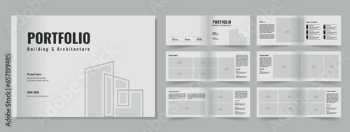 Fototapeta Landscape architecture portfolio layout design