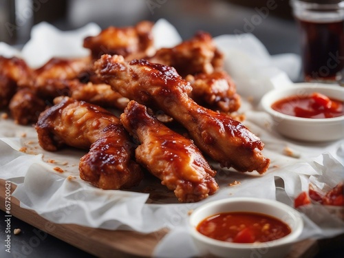 Deliciously looking hot and spicy chicken wings 