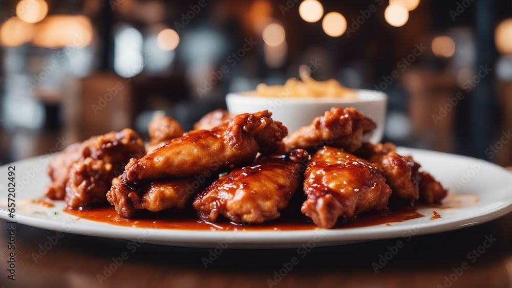 Deliciously looking hot and spicy chicken wings Deliciously looking hot and spicy chicken wings