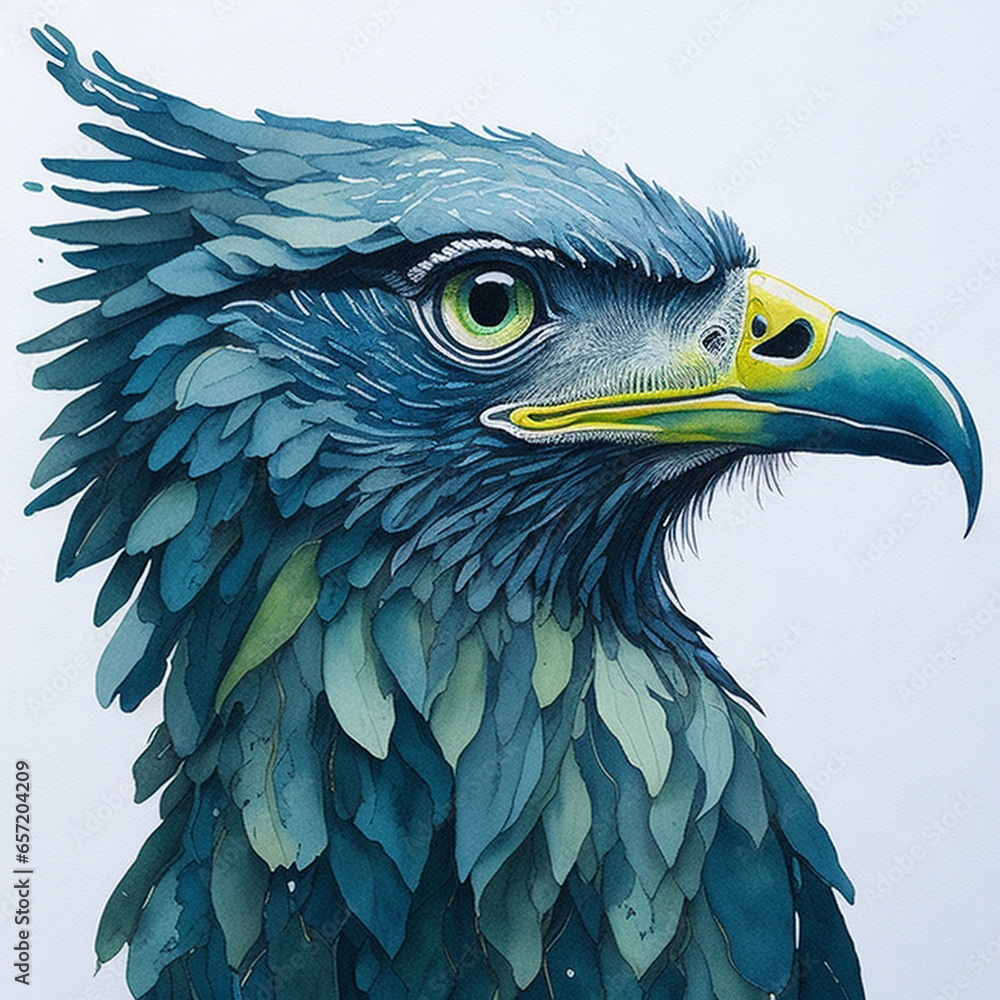 Fototapeta premium Watercolor Eagle Illustration, generative ai