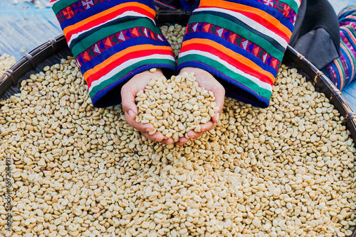 Coffee beans that have been polished.