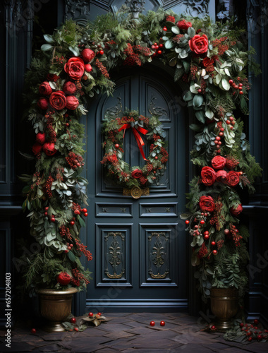 Festive Christmas door decoration