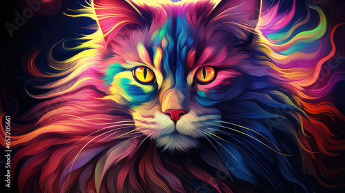 tiger head illustration cat