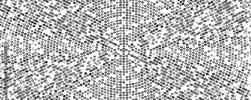Rough, irregular texture composed of monochrome geometric elements. Overlay distressed grunge background. Abstract vector illustration. Isolated on white background. EPS10