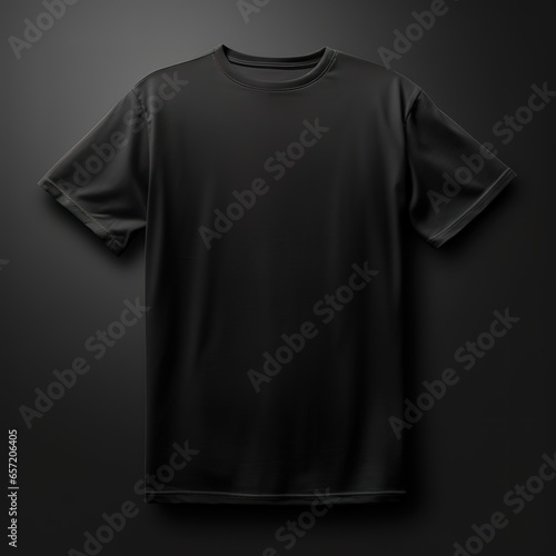 Black basic plain t-shirt with no print, crew neck, half sleeve.