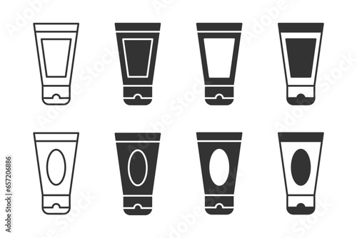 Cosmetic tube icon set. Vector illustration
