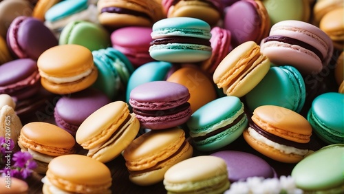 Wallpaper Mural Close up view of delicious macarons Torontodigital.ca