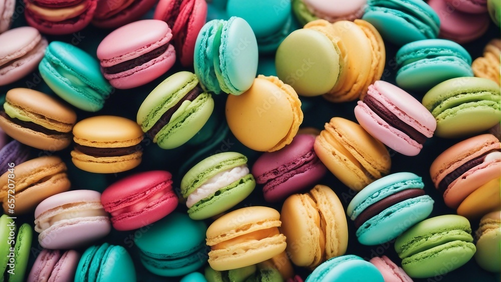 Close up view of delicious macarons Close up view of delicious macarons