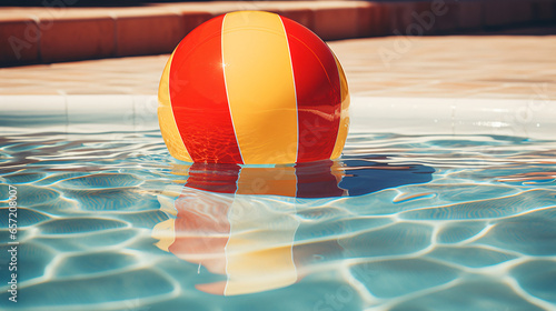 A beach ball in a pool