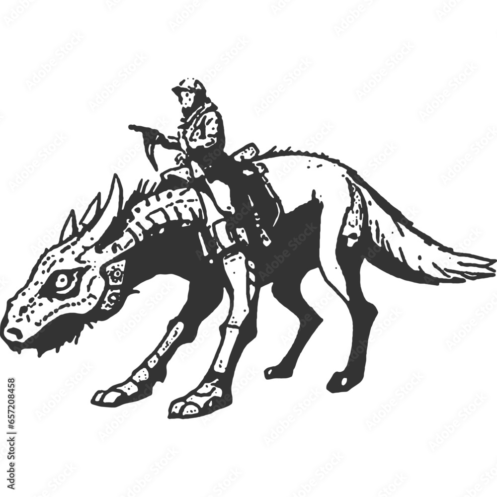 Fototapeta premium Overridden Creatures Vintage Illustration Vector