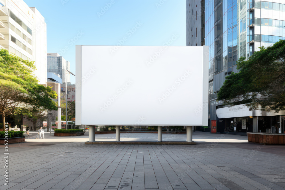 Empty signboard for advertising, billboard with space for mockup information, billboard on city streets Empty signboard for advertising, billboard with space for mockup information, billboard on city streets