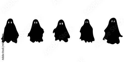 The Great Collection of Halloween Ghosts: Simple Spooky Character and Scary Ghostly Monsters