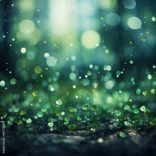 Bokeh lights in shades of green for St. Patricks Day