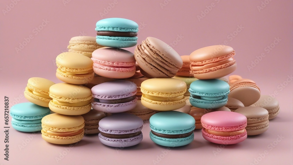 Colorful and delicious macarons in a plate, blurry background Colorful and delicious macarons in a plate, blurry background