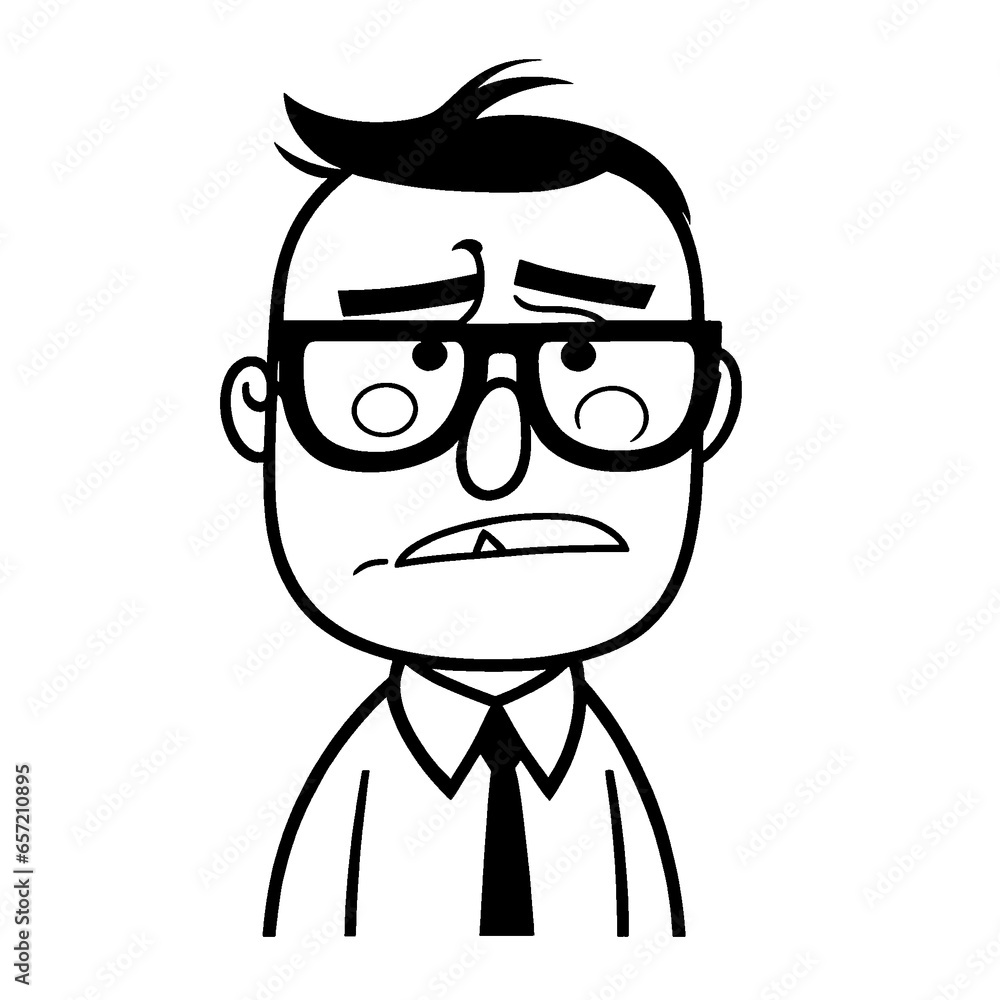 Beautiful illustration of a man with glasses Beautiful illustration of a man with glasses