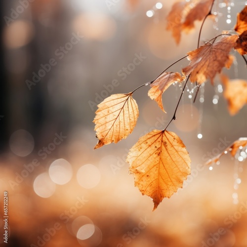 Soft focus autumn leaves in warm hues