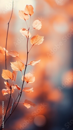 Soft focus autumn leaves in warm hues