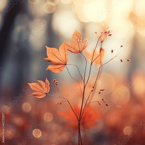 Soft focus autumn leaves in warm hues