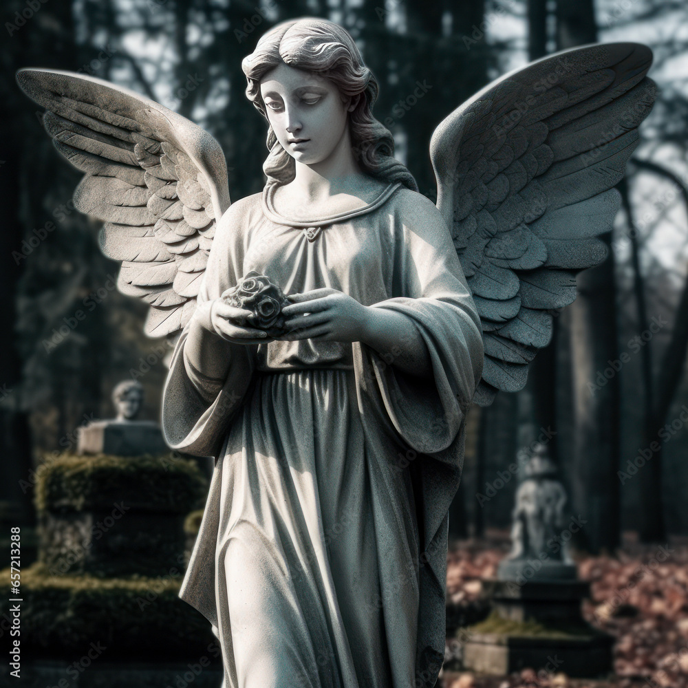 Obraz premium Angel statue in the cemetery
