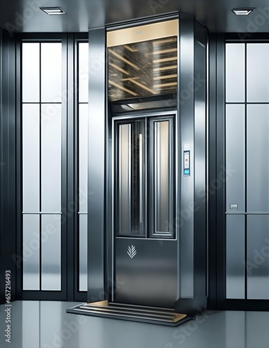 Obraz na płótnie elevator with metallic color illustration