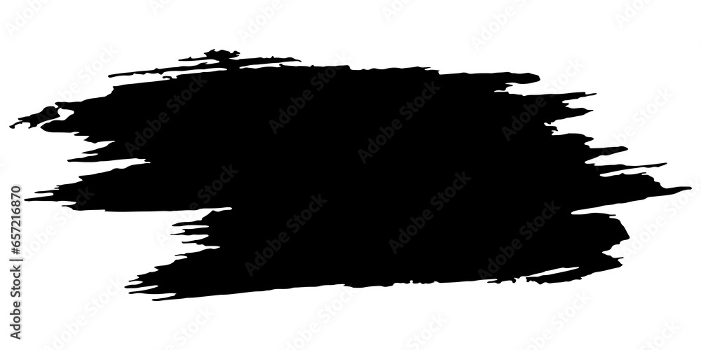 Grunge brush sticker . hand drawn black