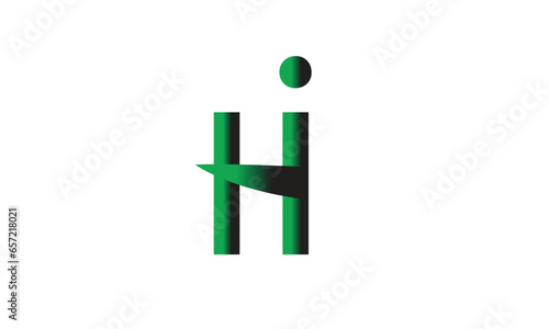 Hi Initial letter logo design