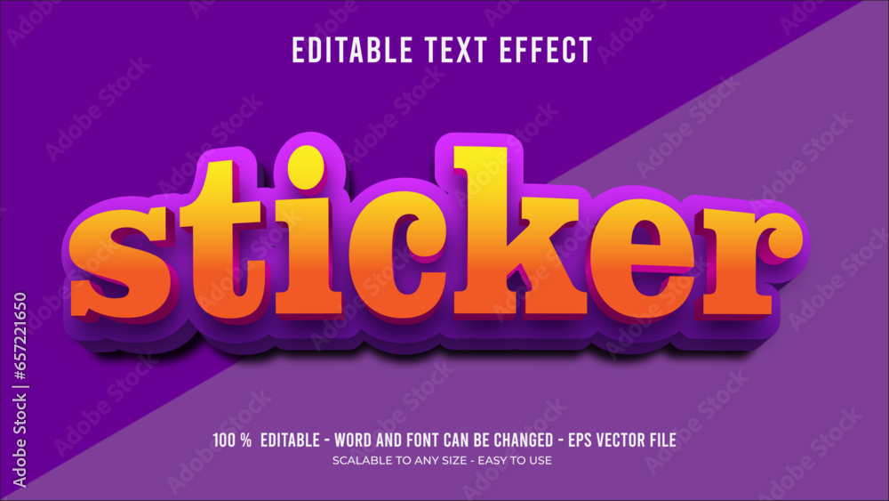 sticker editable text effect