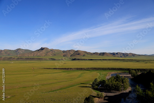 Beautiful landscape of Orkhon Valley, Mongolia photo