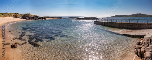 Aerial view of the north west pier on Cruit Island, Tobernoran, bay, County Donegal, Ireland photo