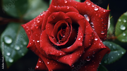 red rose with water drops generated by AI