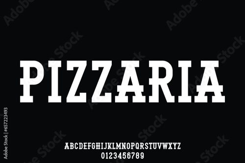Classic bold slab serif alphabet display font vector illustration