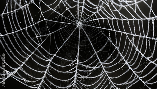 artificial spider web over black background