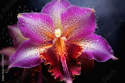 A close-up of a beautiful orchid flower 