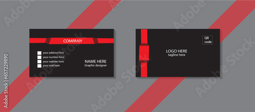 Creative red and black double sided modern business card