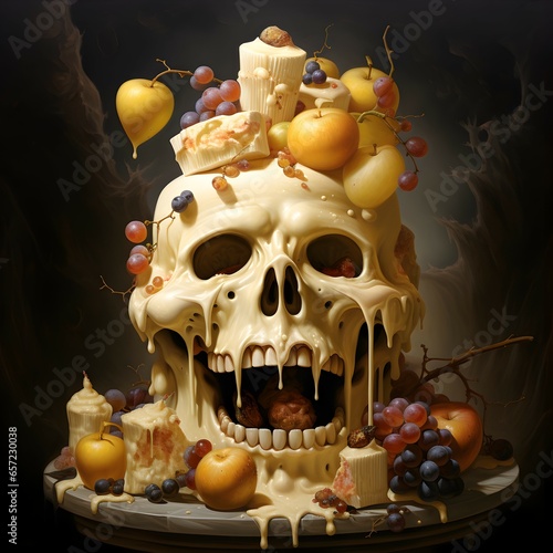 cheesey halloween skull photo